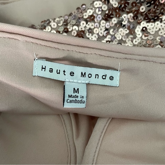 NWT Haute Monde Rose Gold Sequin Bustier crop top Size Medium - Picture 6 of 7